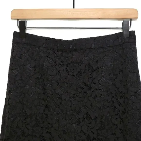 Aritzia Babaton Black Pencil Lace Overlay Skirt Midi Classic Party Formal Size 4 - Picture 4 of 16